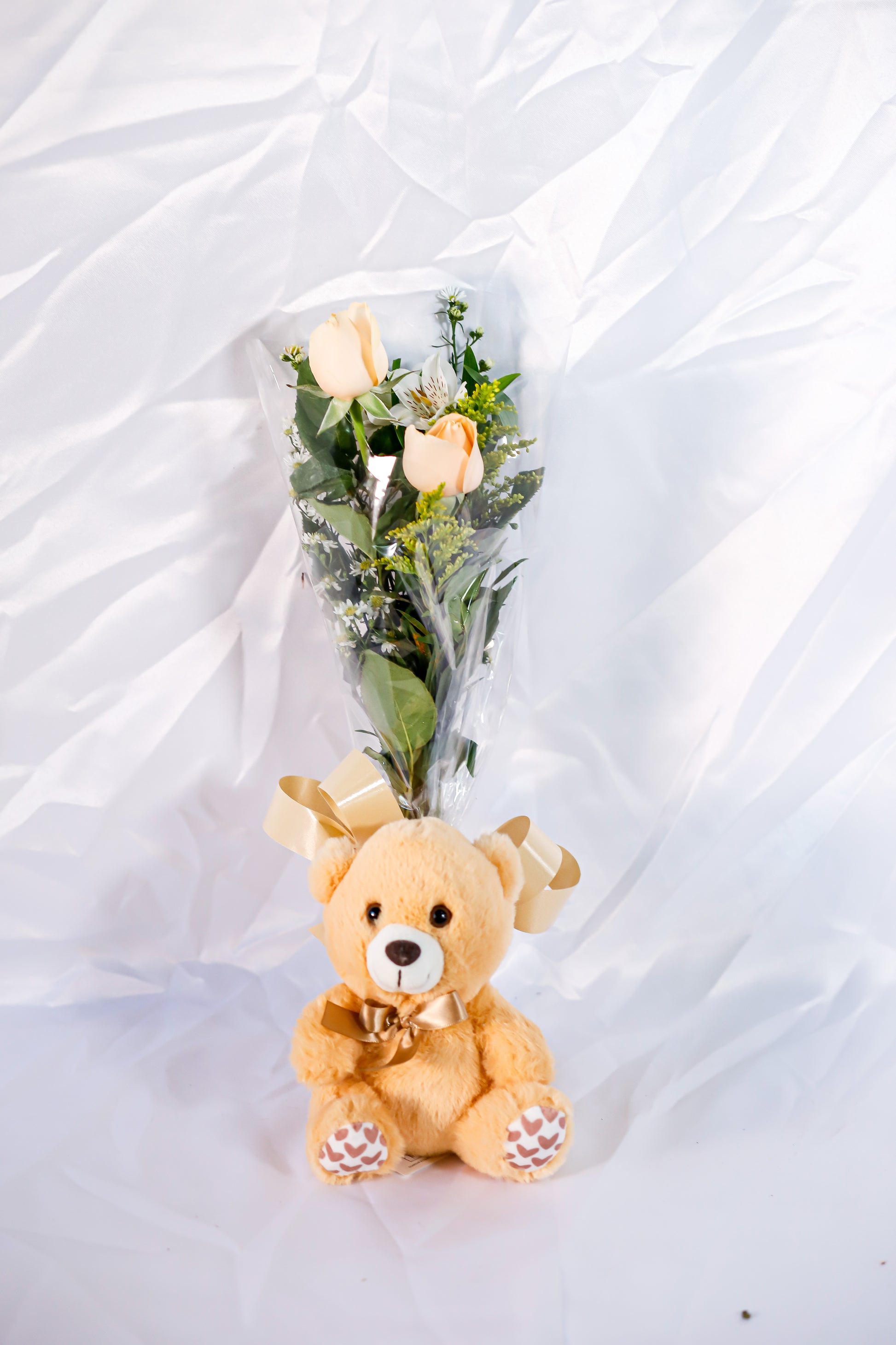 2 rosas decorada , urso