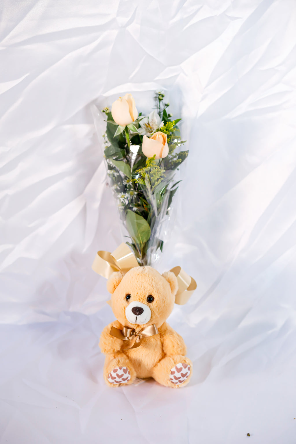 2 rosas decorada , urso