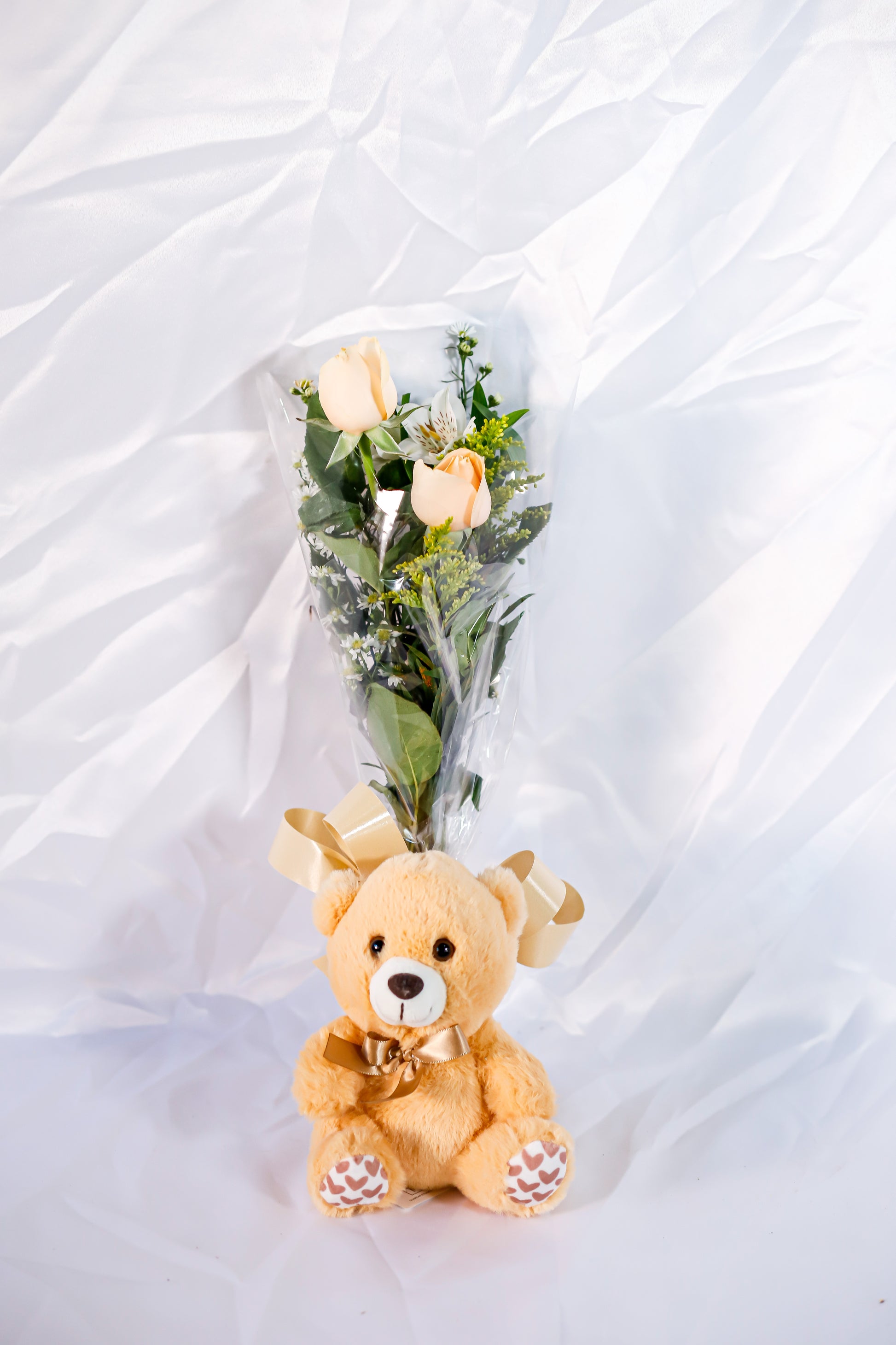 2 rosas decorada , urso